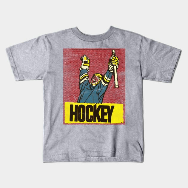 Vintage Hockey Player Kids T-Shirt by RCDBerlin